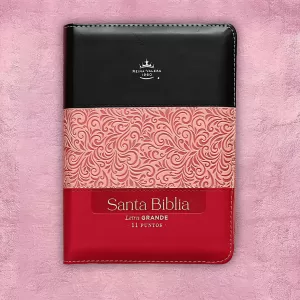 Biblia Mediana - Rojo, rosado y negro (Tri-Tonal)
